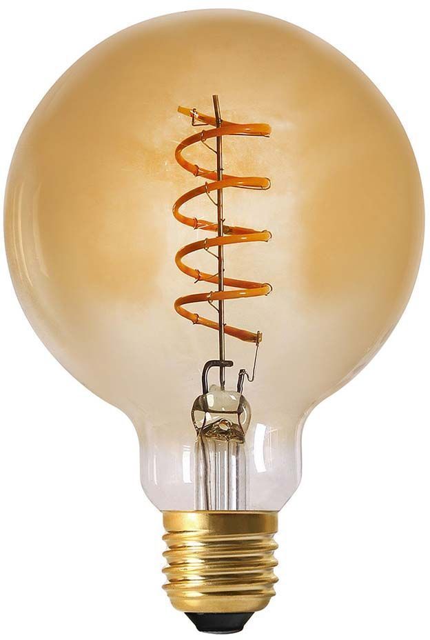 Ampoule ronde ambrée avec spirale LED 14.5 cm Lot de 6