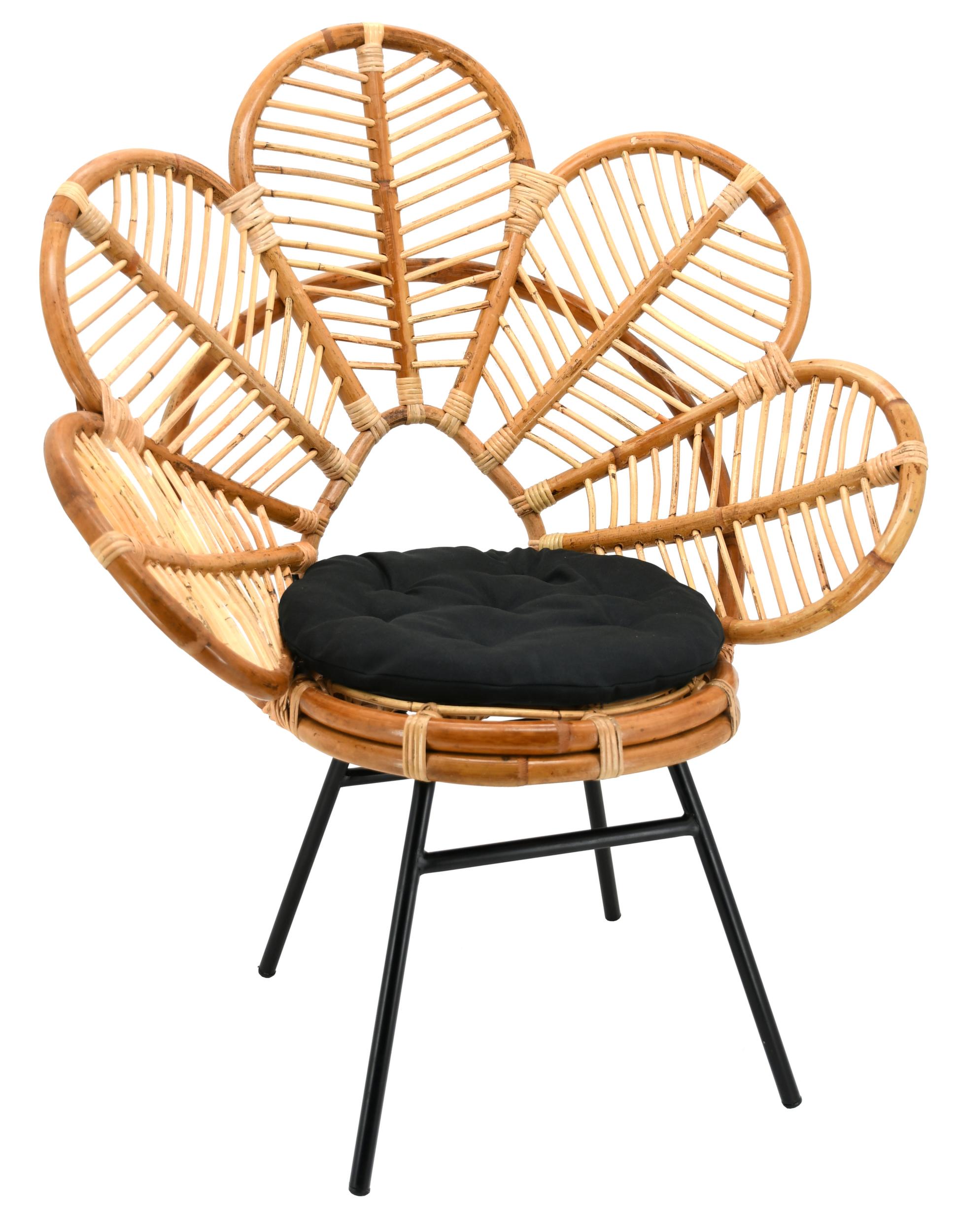 Fauteuil en rotin naturel et métal Bianca