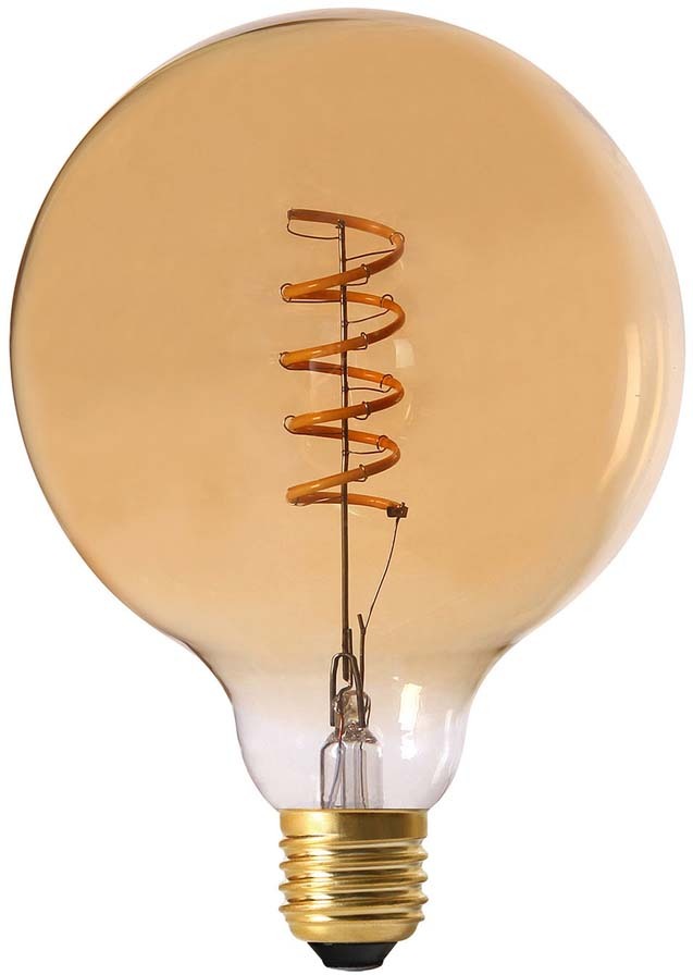 Ampoule ronde LED spirale ambré 17 cm Lot de 2
