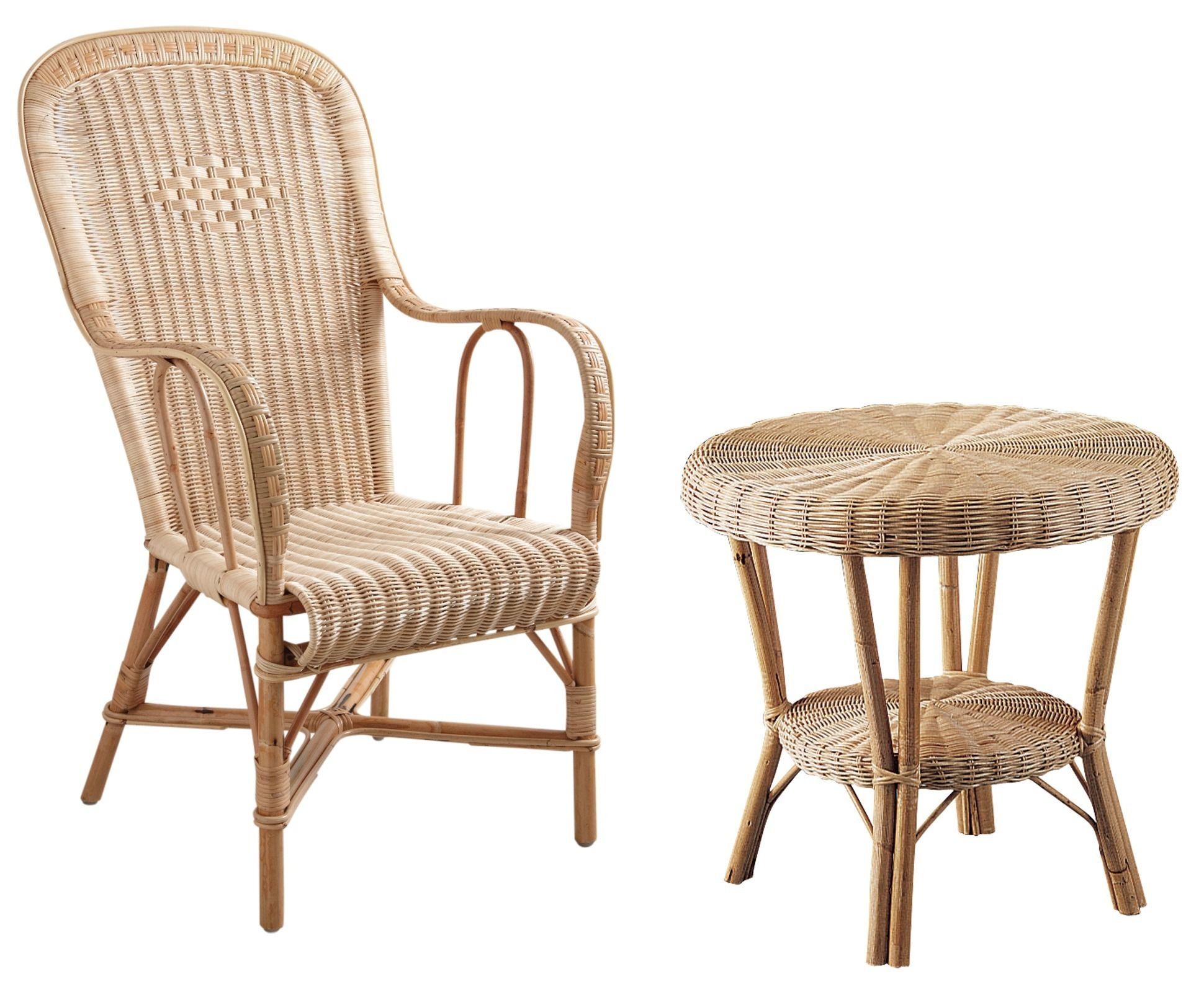 Petit salon en manau et moelle de rotin