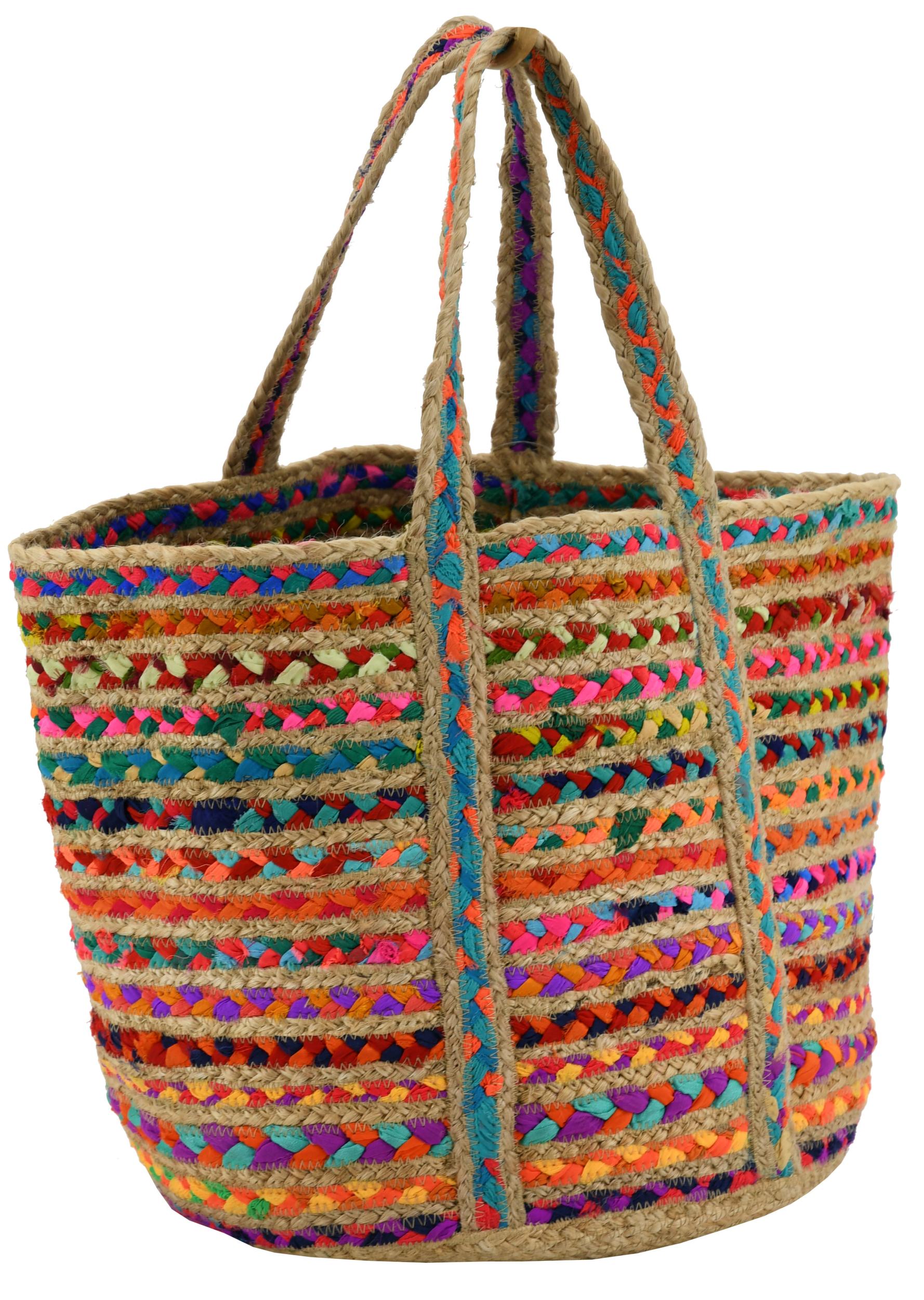 Sac de plage en jute naturelle et coton
