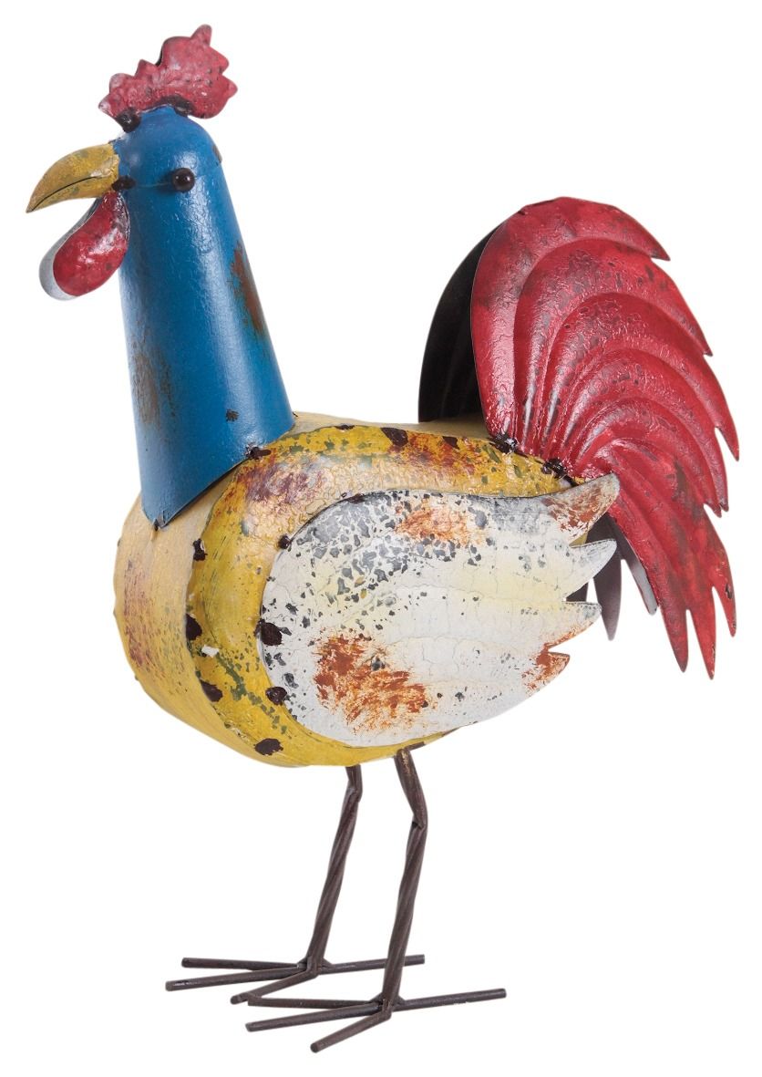 Coq en métal coloré