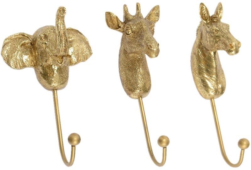 Patères animaux en résine (Lot de 3)