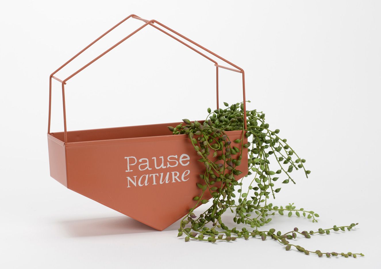 Cache-pot en métal Pause nature