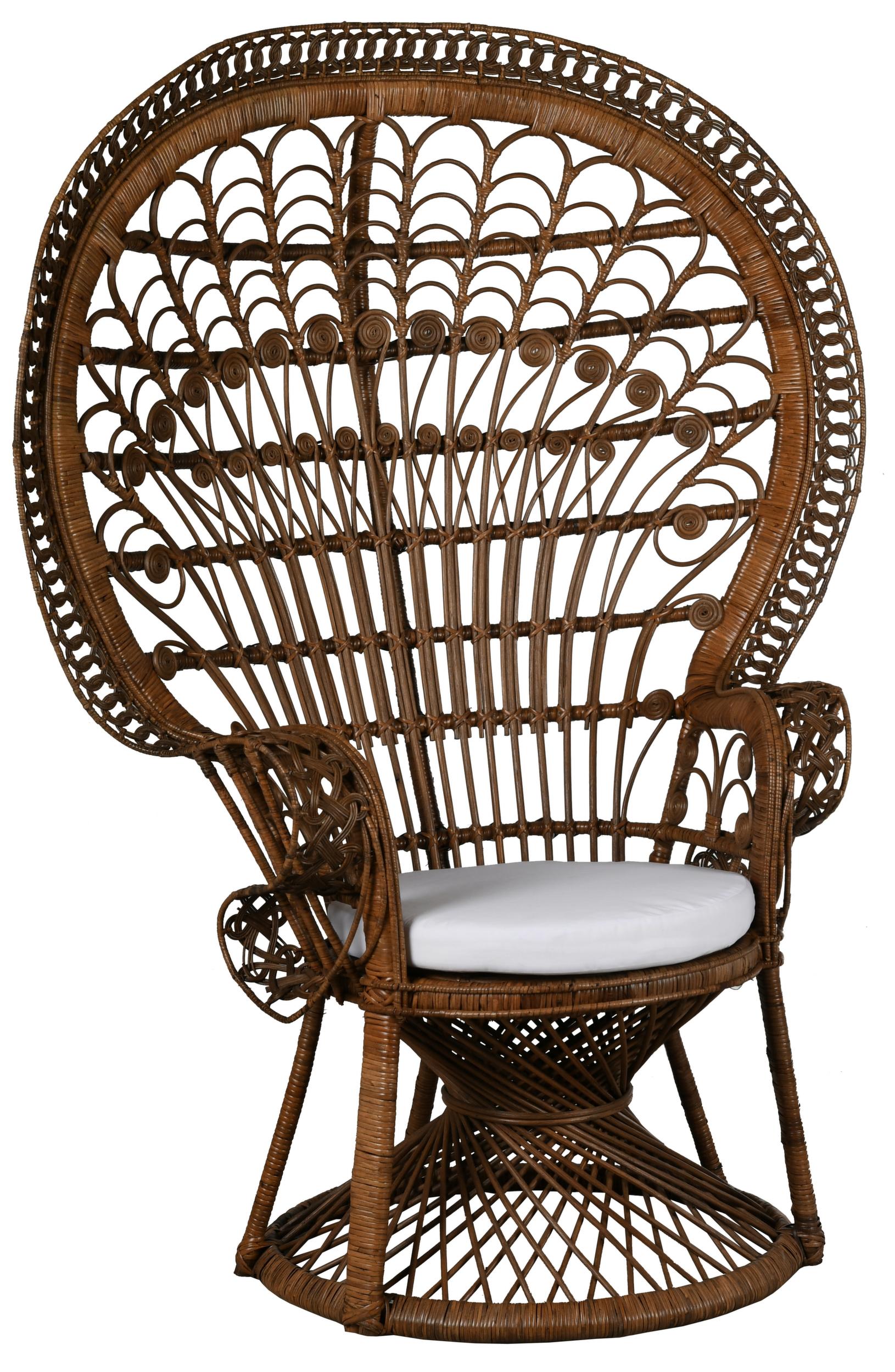 Fauteuil Emmanuelle en rotin blanc