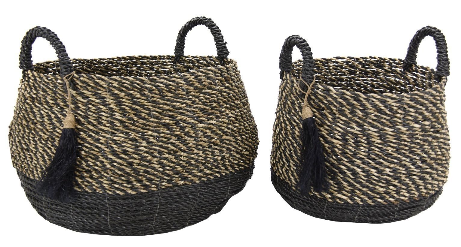 Cache-pots en raphia et en jonc (lot de 2)