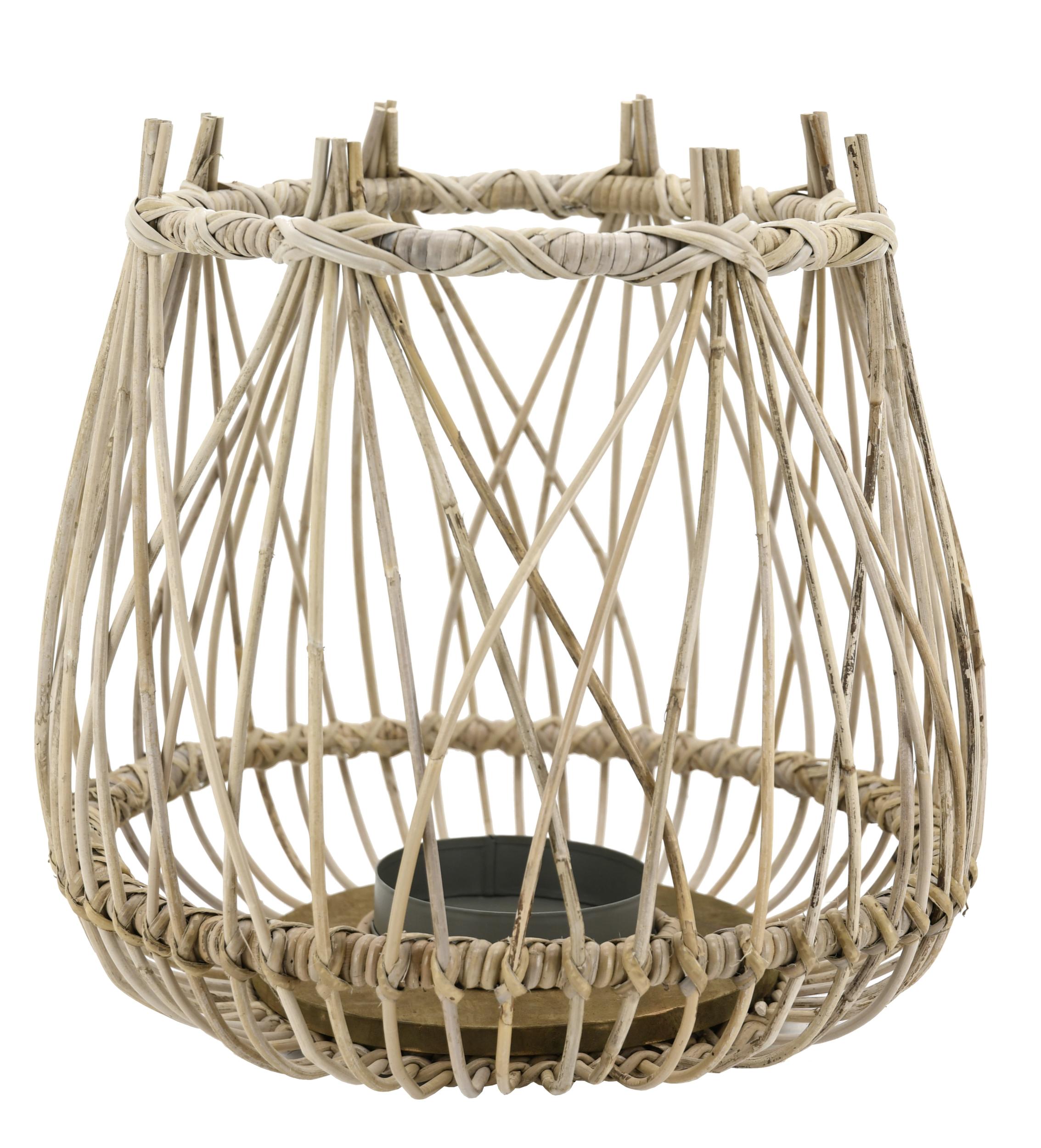 Photophore en poelet gris et métal