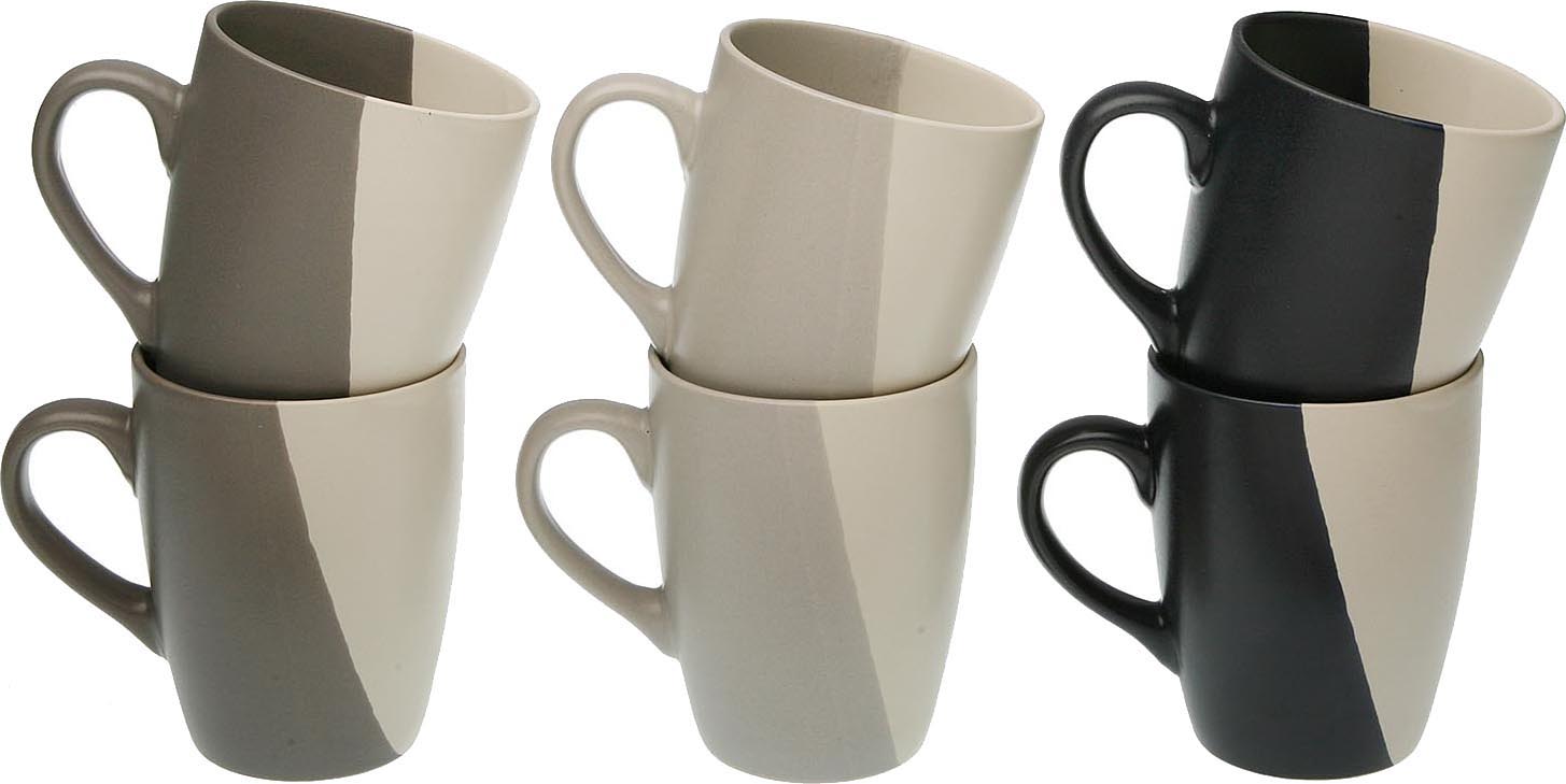 Coffret 6 tasses moderne en grès Elene