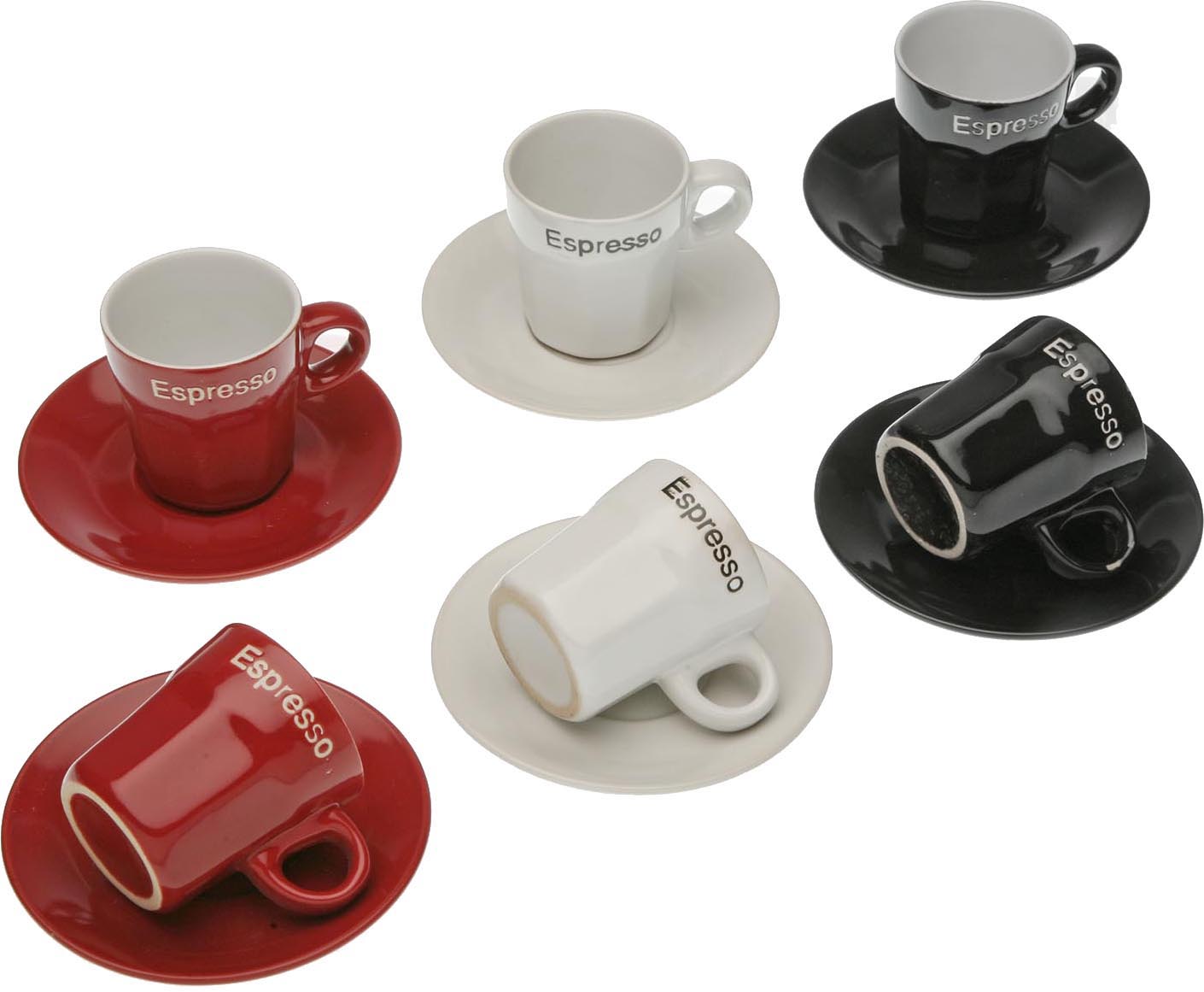 Coffret 6 tasses à café avec soucoupes Iva