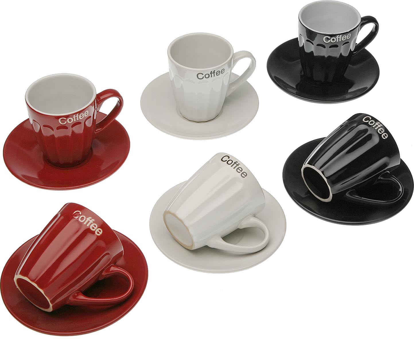 Coffret 6 tasses à thé avec soucoupes Iva