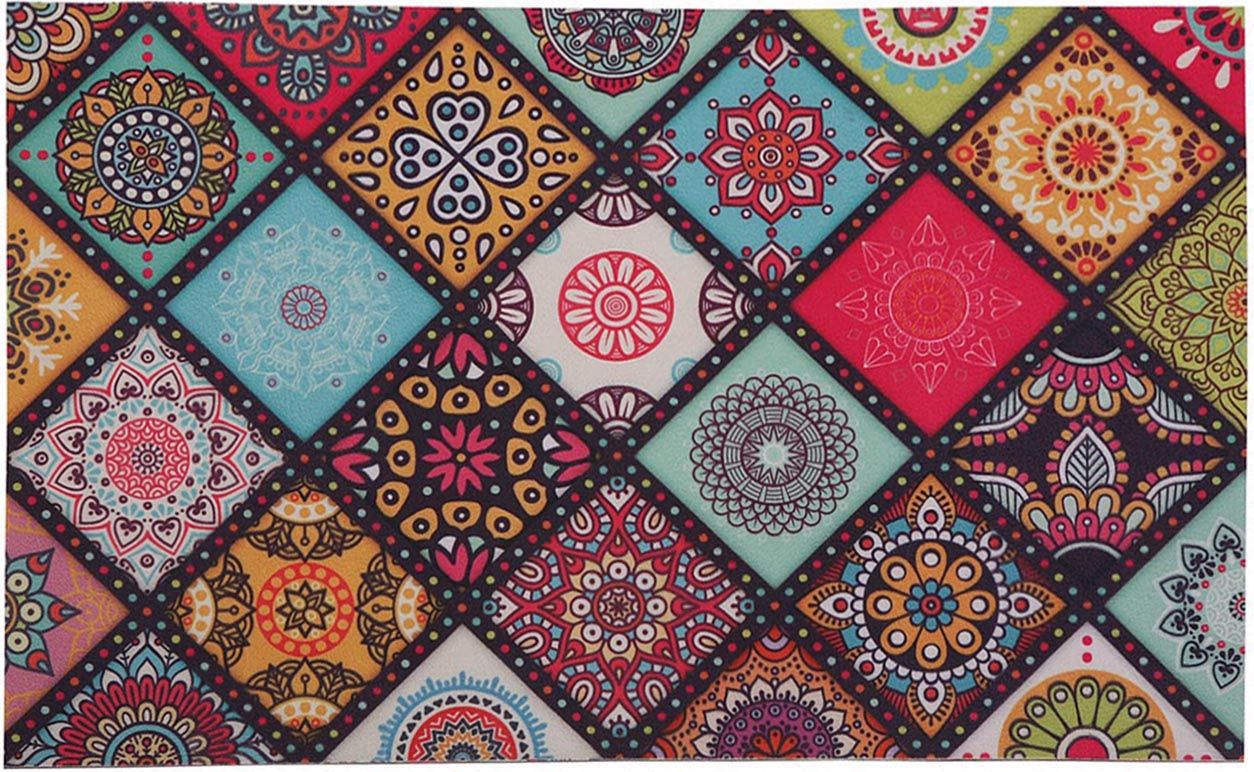 Tapis de cuisine en polyester Mandala rombo