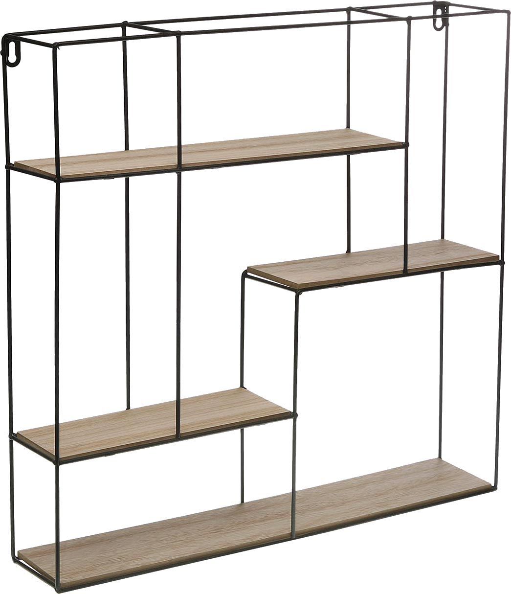 Etagère murale bois et métal 4 tablettes