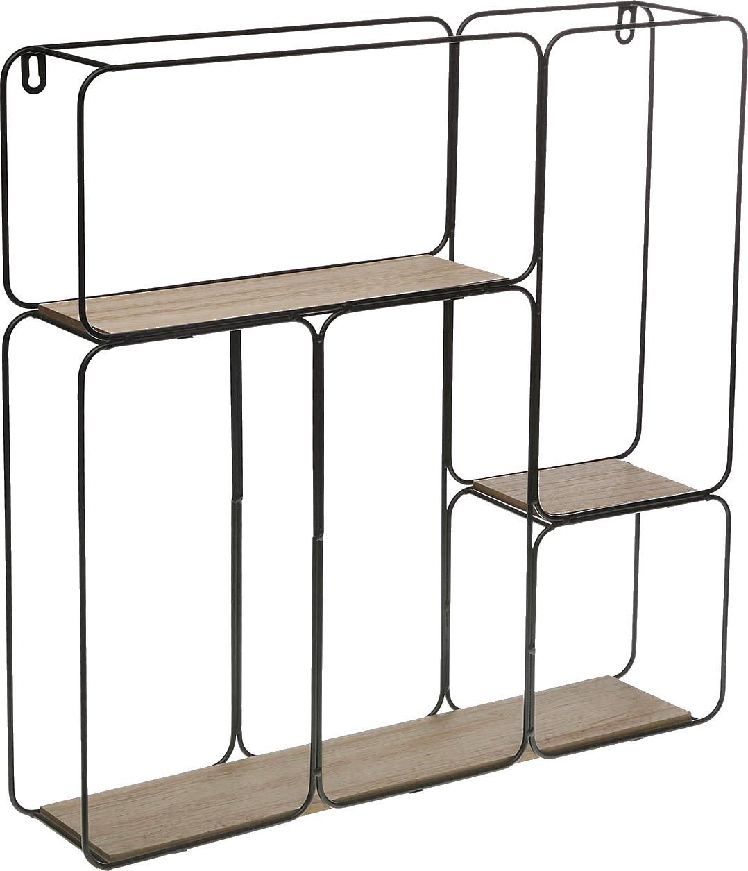 Etagère murale en bois et métal 3 tablettes