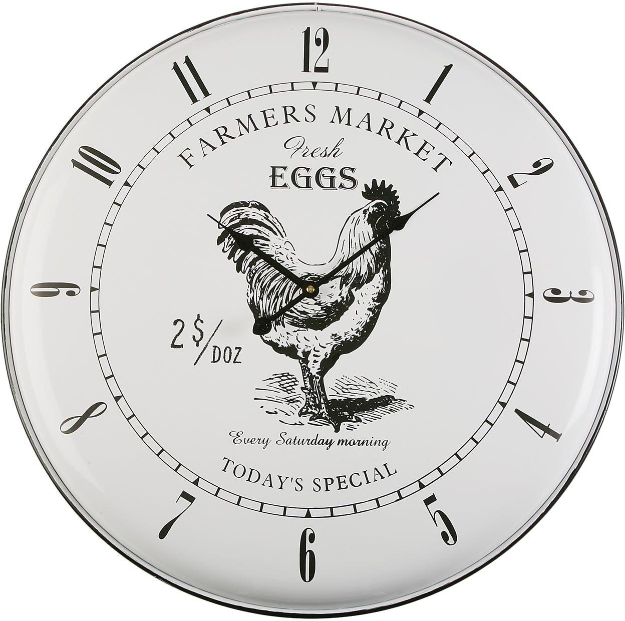 Horloge murale en métal Farmers market 61.5 cm Poule