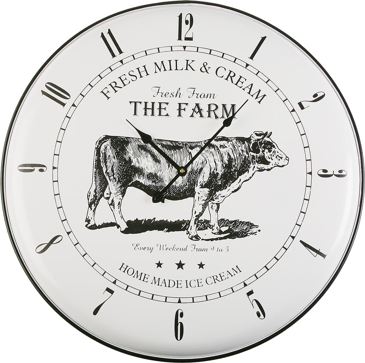 Horloge murale en métal Farmers market 61.5 cm Vache