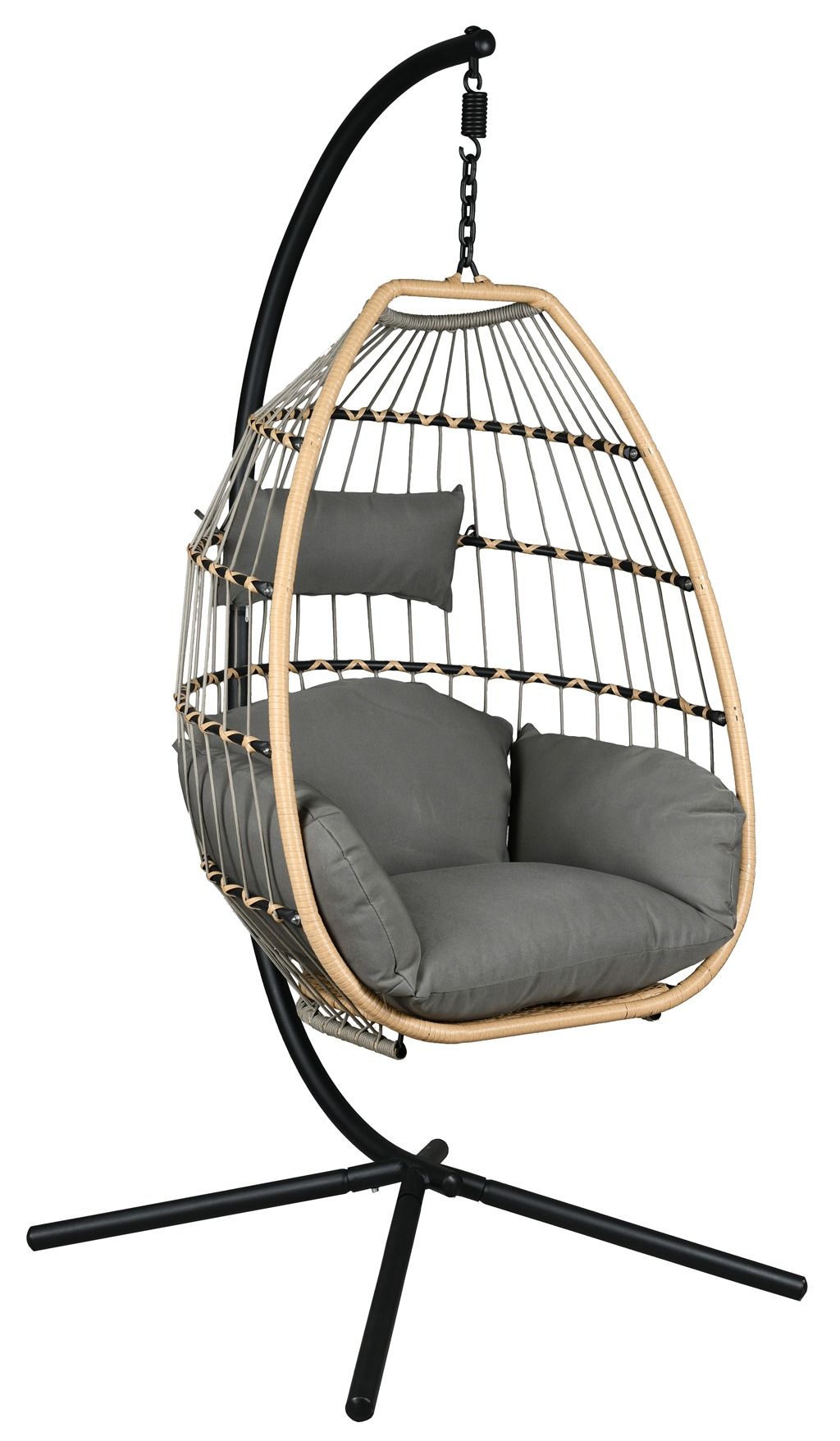 Fauteuil suspendu design en polyrésine et acier