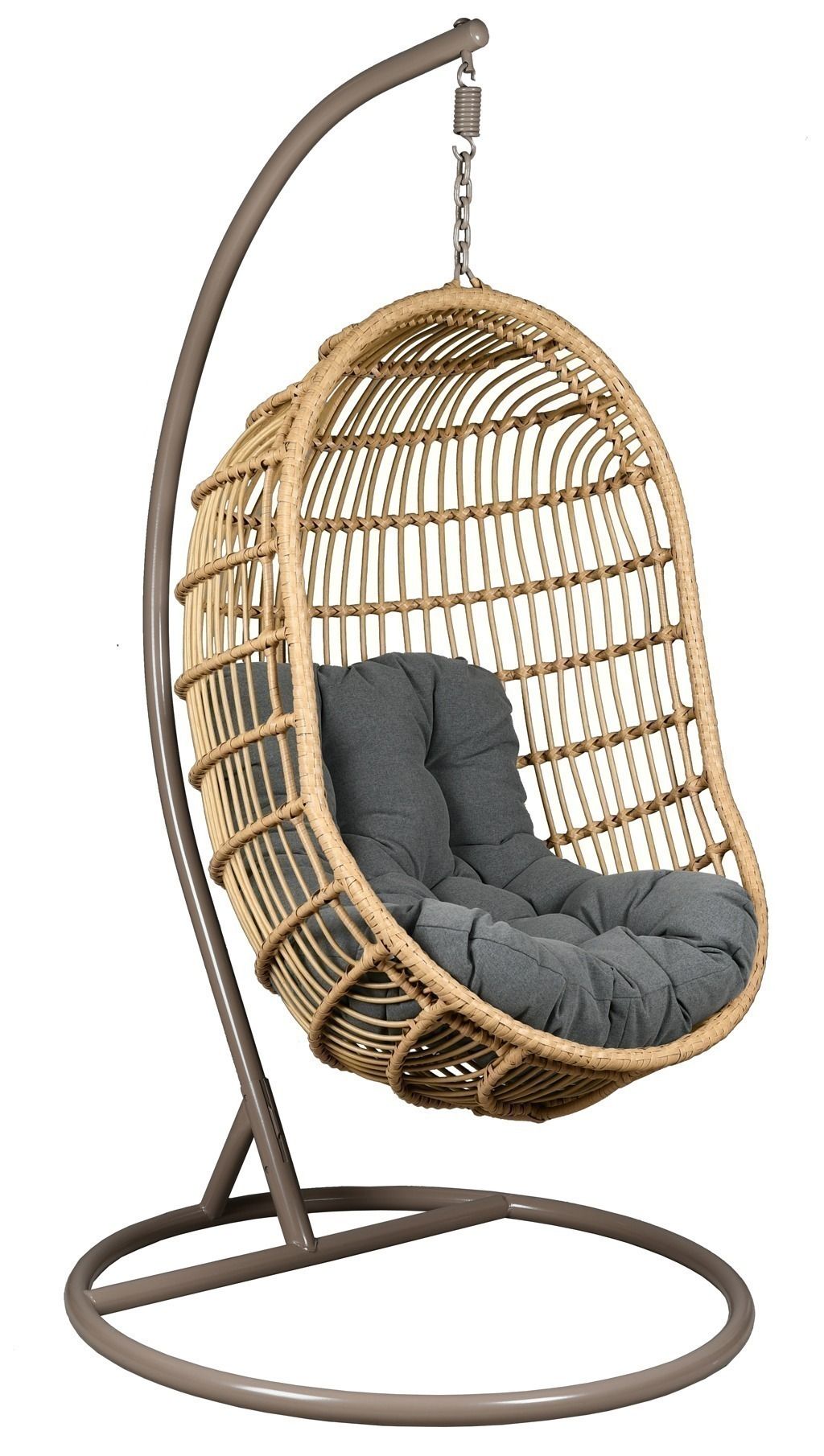 Fauteuil suspendu oval en polyrésine et acier