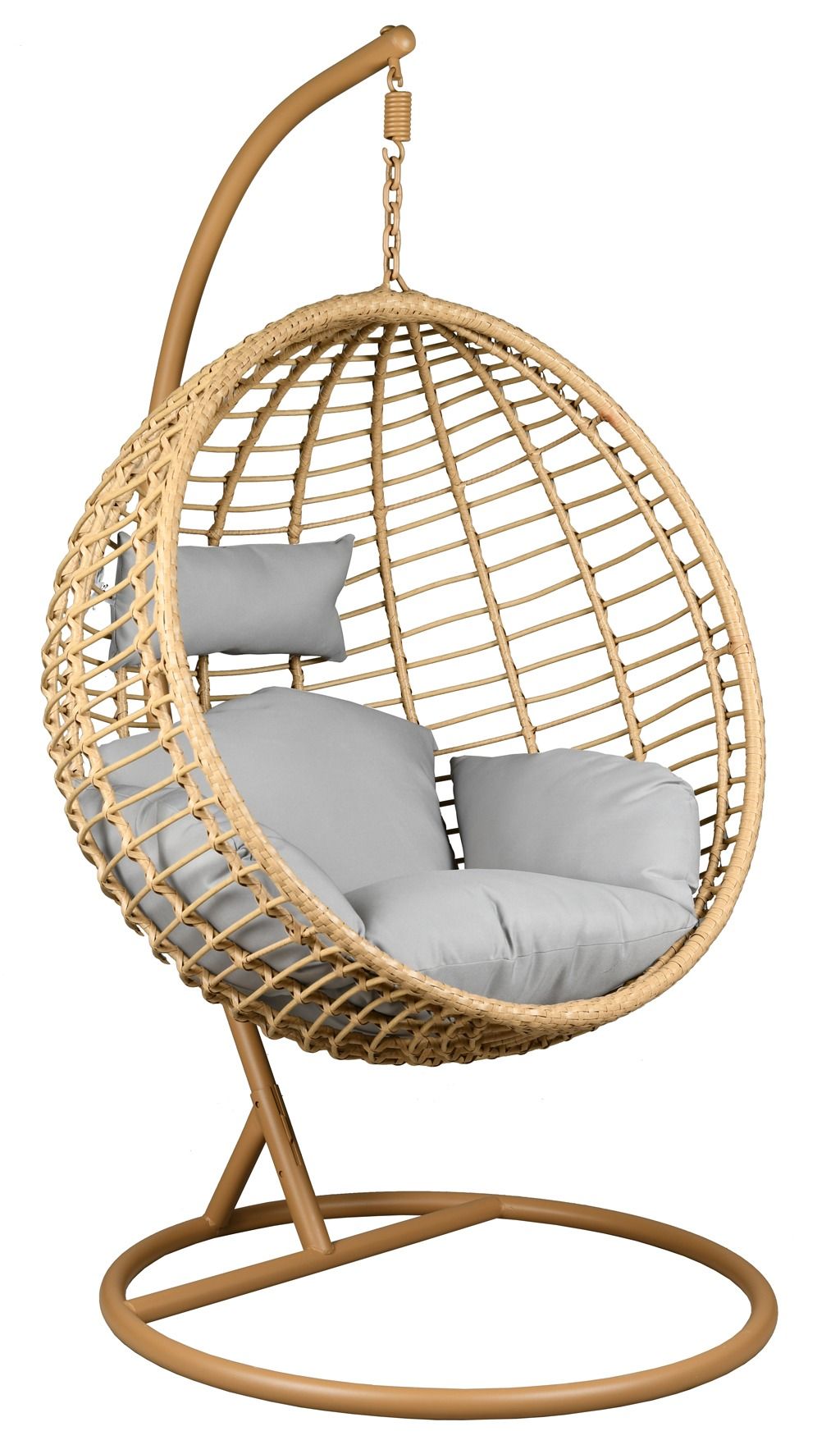 Fauteuil suspendu rond en polyrésine et acier