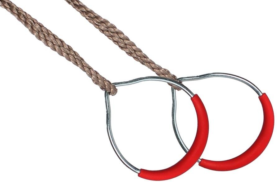 Anneaux de gymnastique en Métal Rouge avec Corde polypropylène