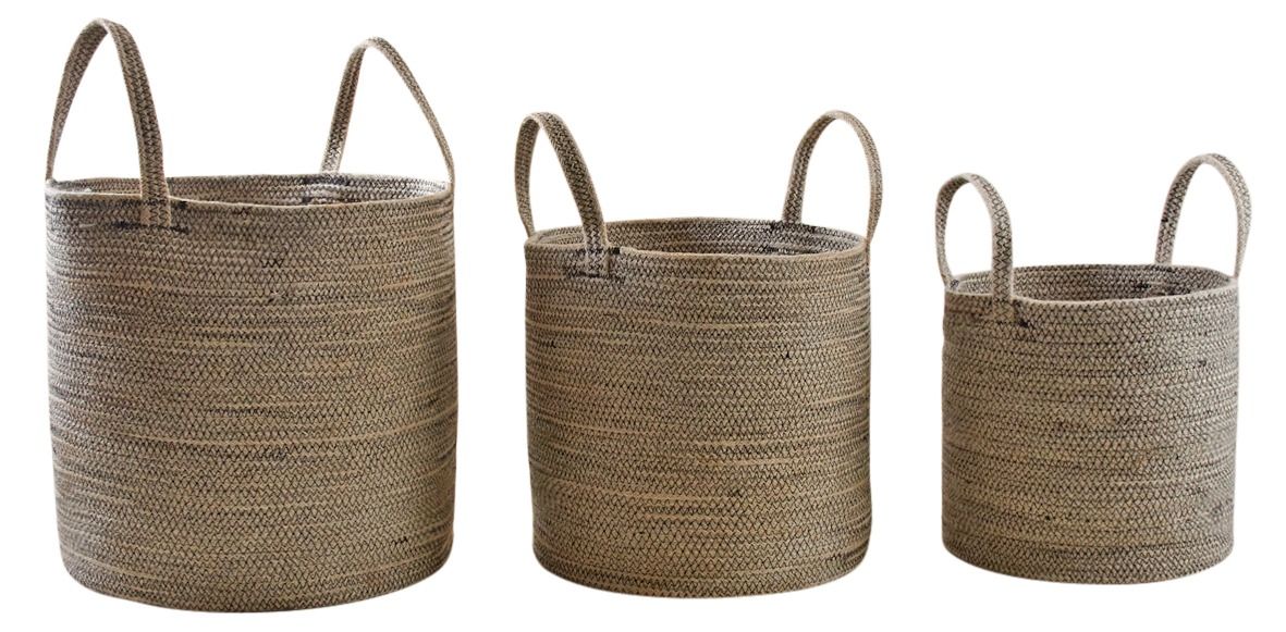Cache-pot en jute et coton (lot de 3)