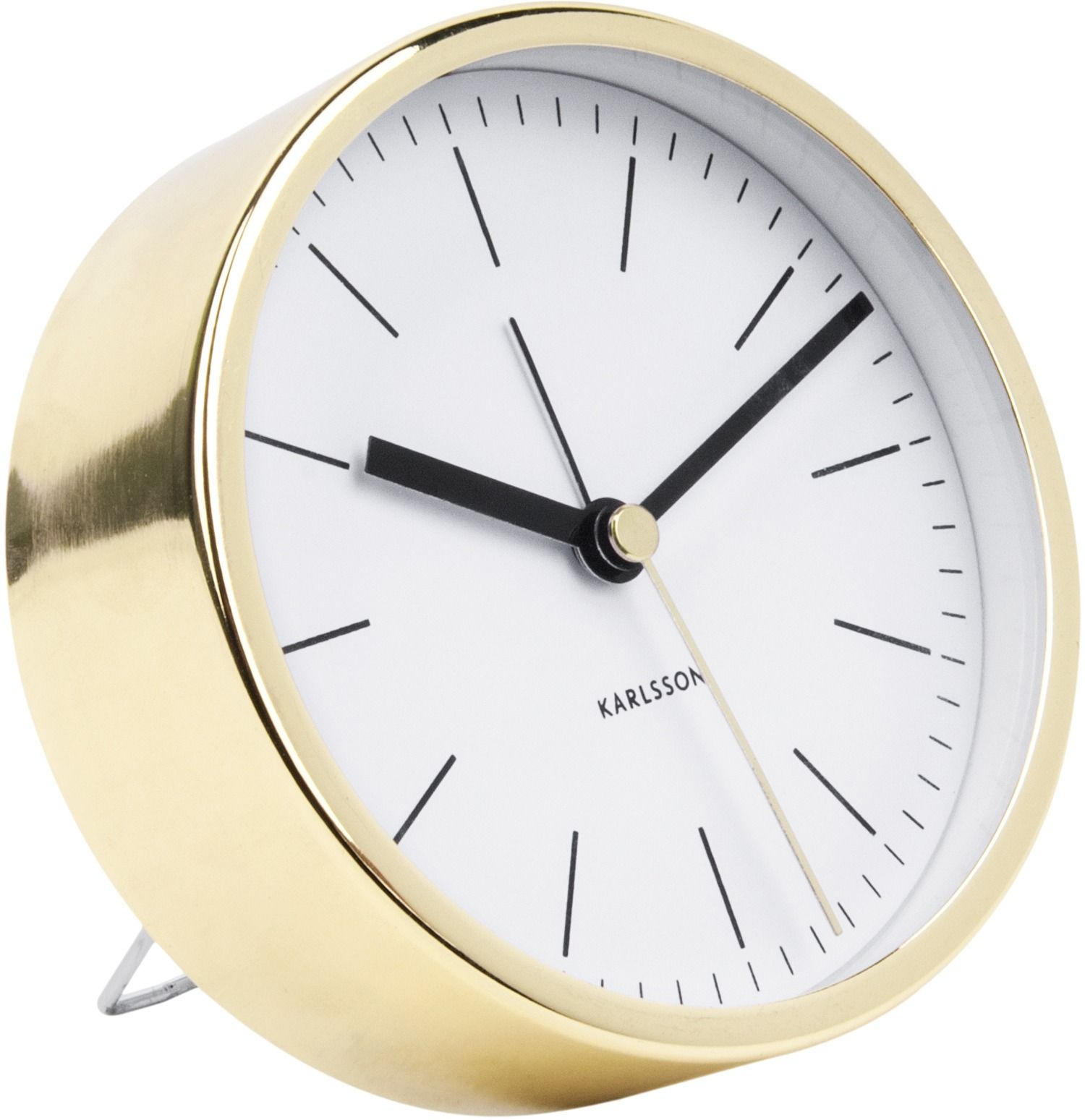 Réveil en métal doré brillant Minimal