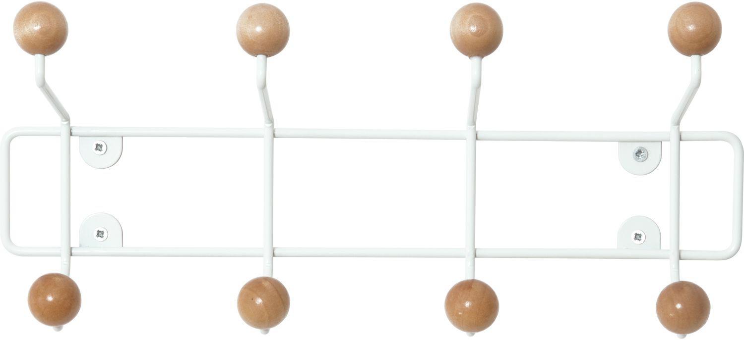 Patère 8 crochets en bois Saturnus Blanc et bois clair