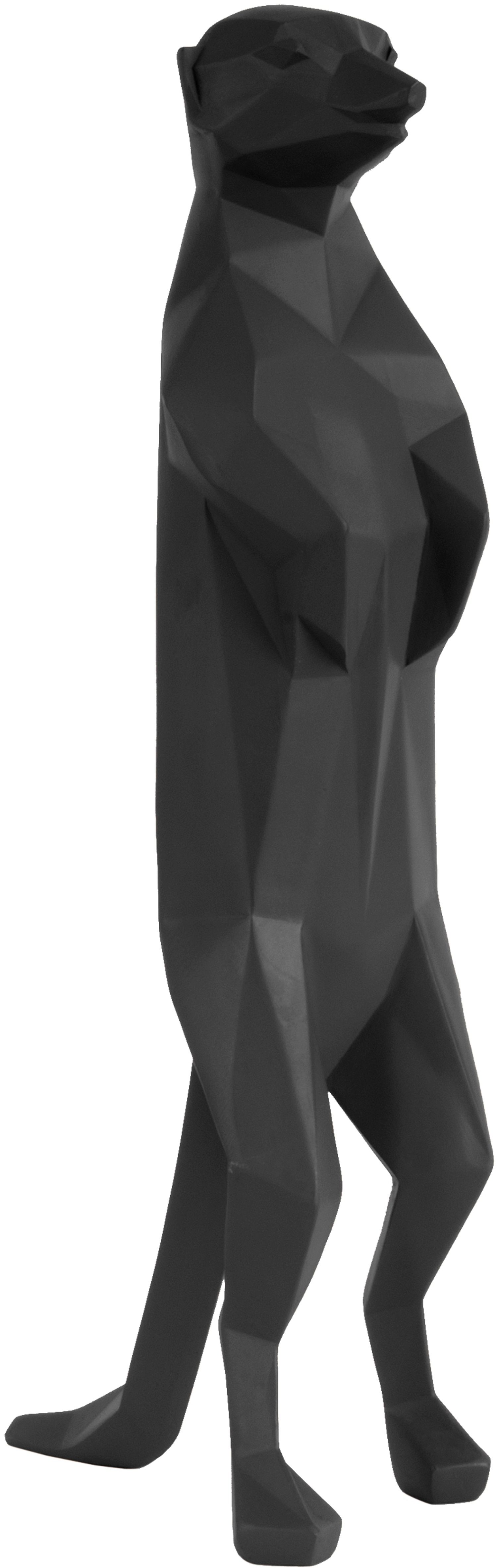 Suricate en résine mat Origami Noir