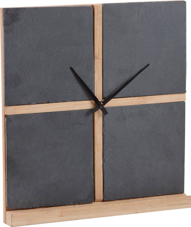 Horloge ardoise et bambou