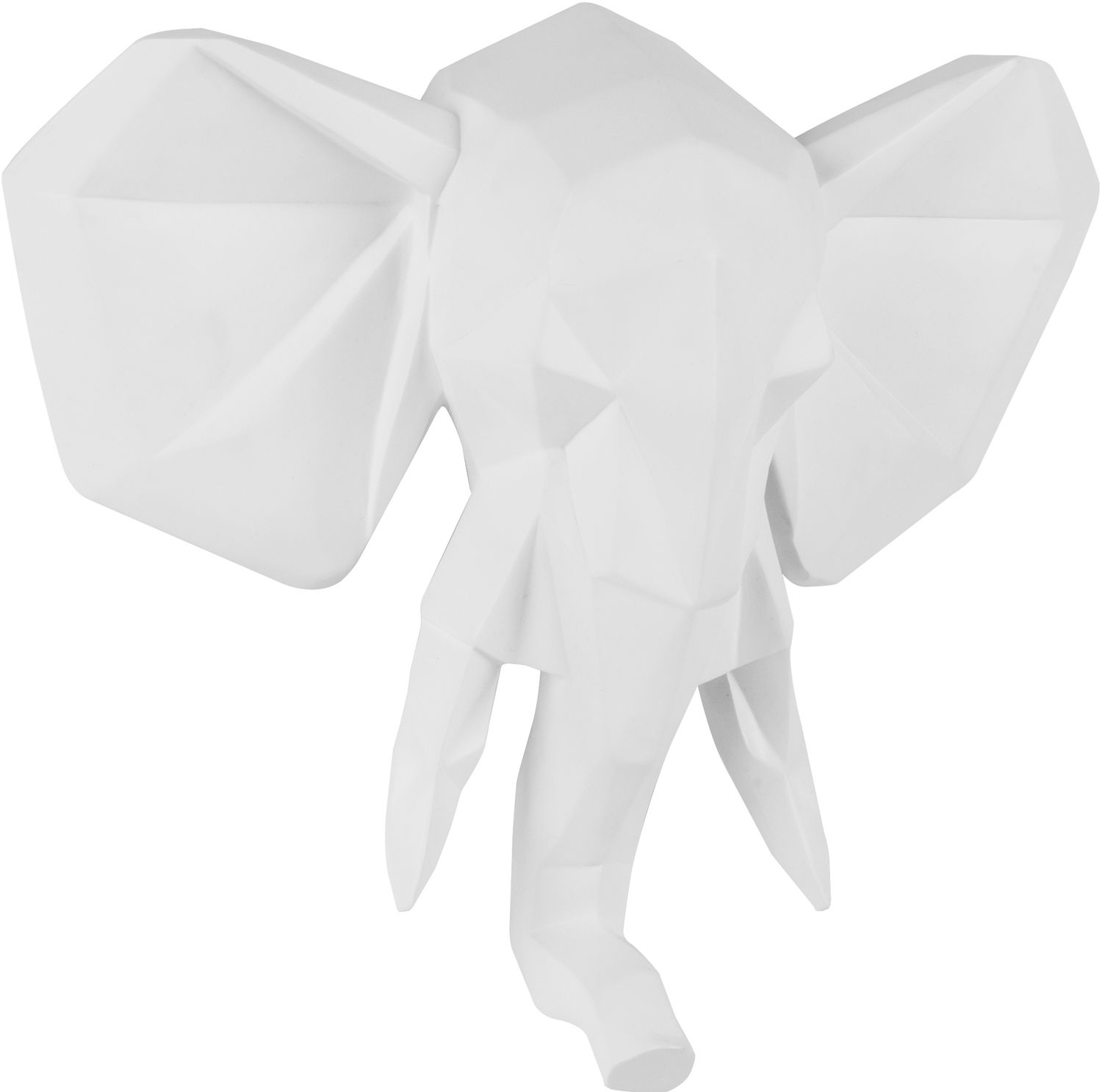 Trophée éléphant en résine mat Origami