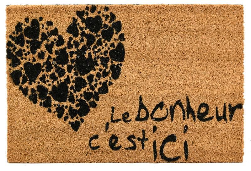 Paillasson en fibres de coco Le bonheur est ici