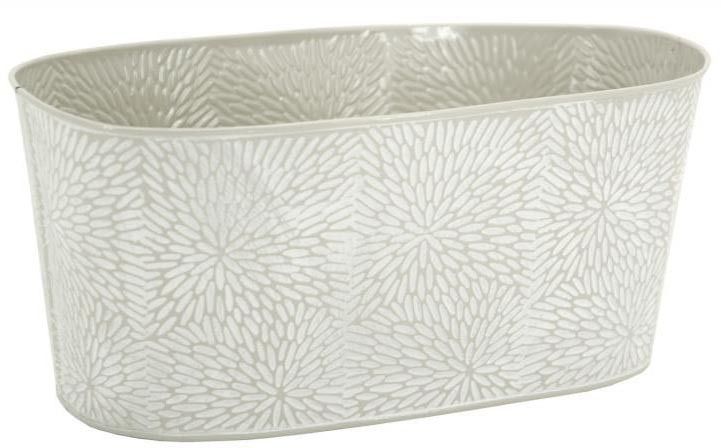 Corbeille rectangulaire en métal laqué motif floral 20 x 11 x 9 cm