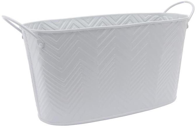 Corbeille en métal laqué avec chrevons 26 cm