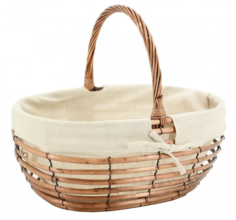 Panier ovale ajouré en osier et jute 42 cm