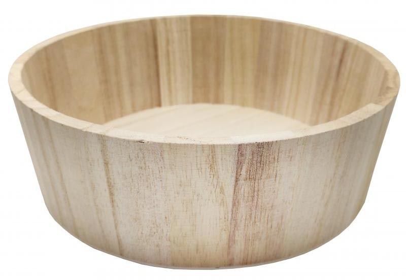 Corbeille ronde en bois naturel 22 cm