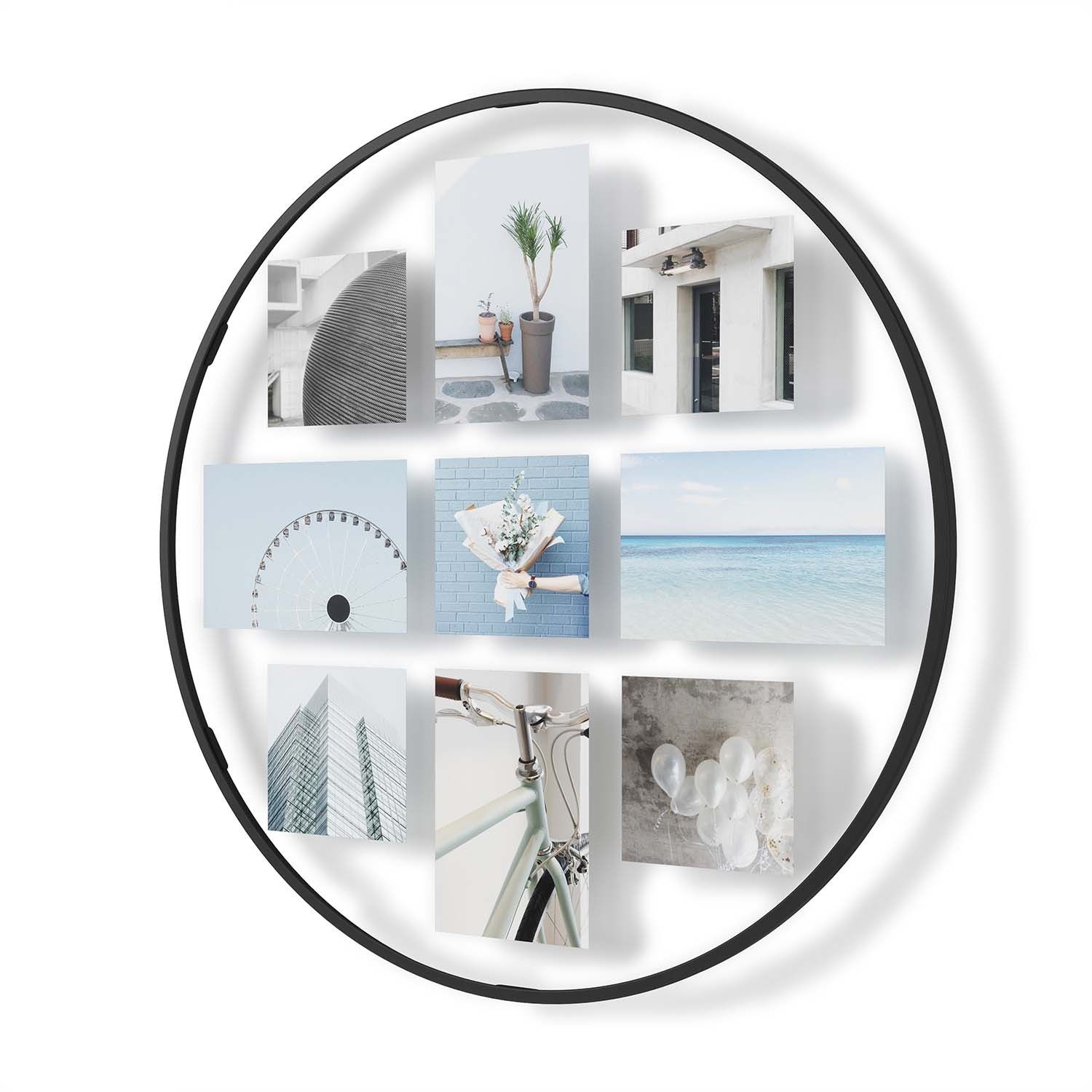 Cadre photo rond en métal Infinity