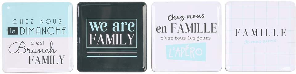 Set de 4 dessous de verre Family