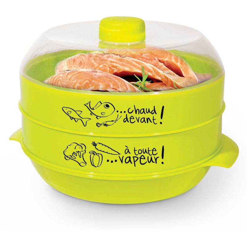 Cuit-vapeur à 2 étages spécial micro-ondes 2.4L
