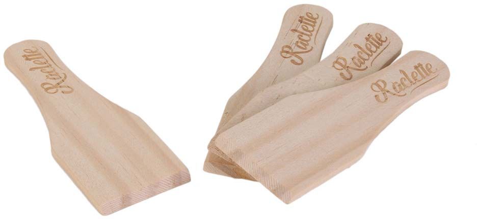 Set de 4 spatules à raclettes en bois