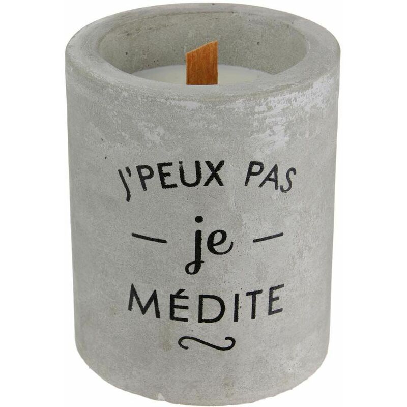 Bougie senteur cachemire pot en ciment J' peux pas je médite