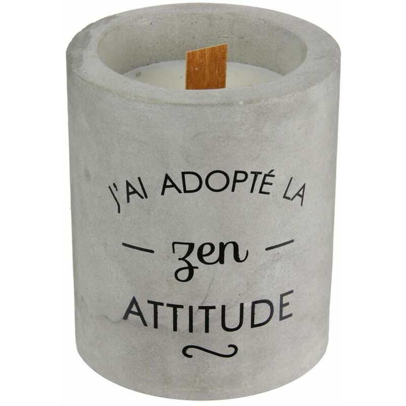 Bougie senteur cachemire pot en ciment J'ai adopté la zen attitude