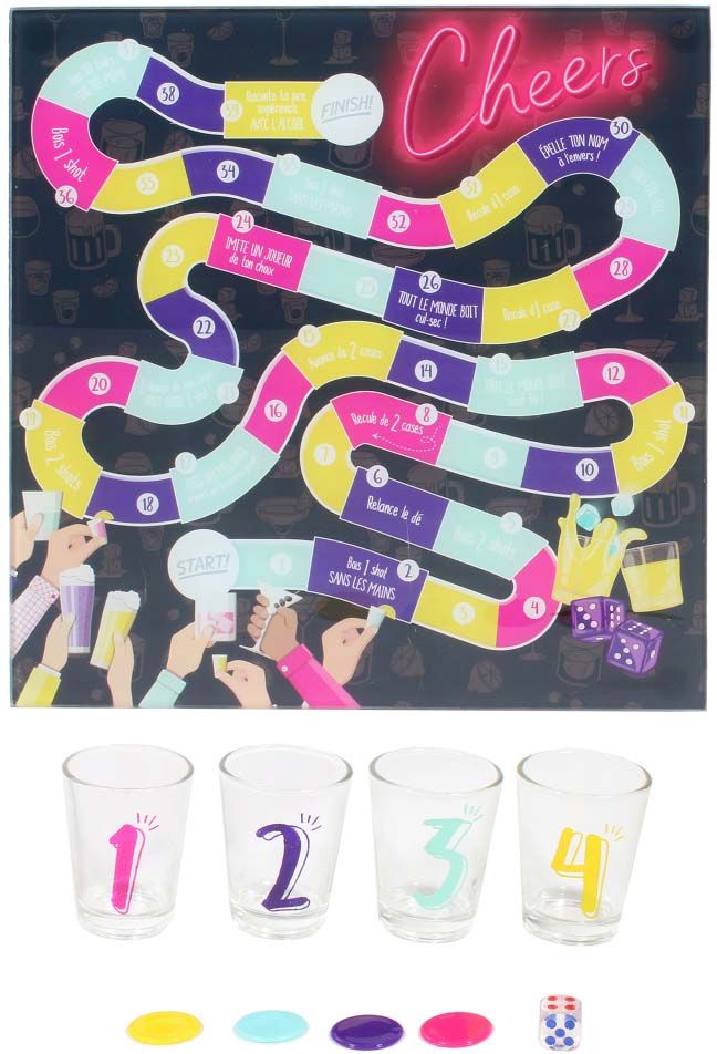 Jeu à boire jeu de plateau avec 4 shooters