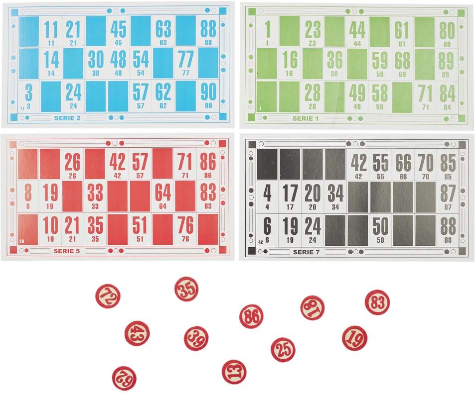 Jeu de loto 48 grilles 90 jetons