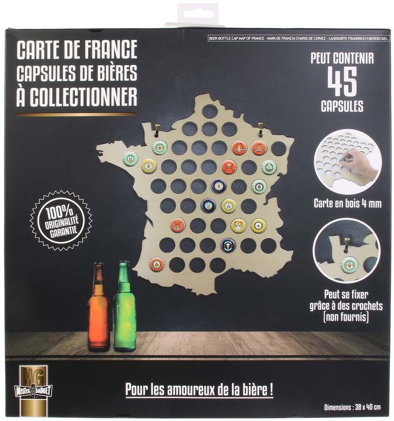 Carte de France capsules de bières à collectionner