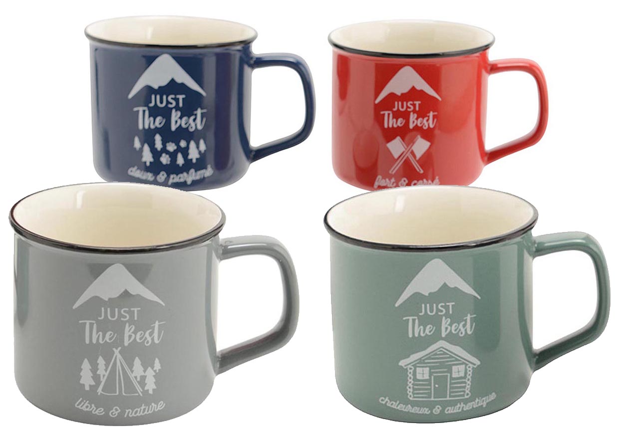 Mugs en porcelaine Just the best (Lot de 4)