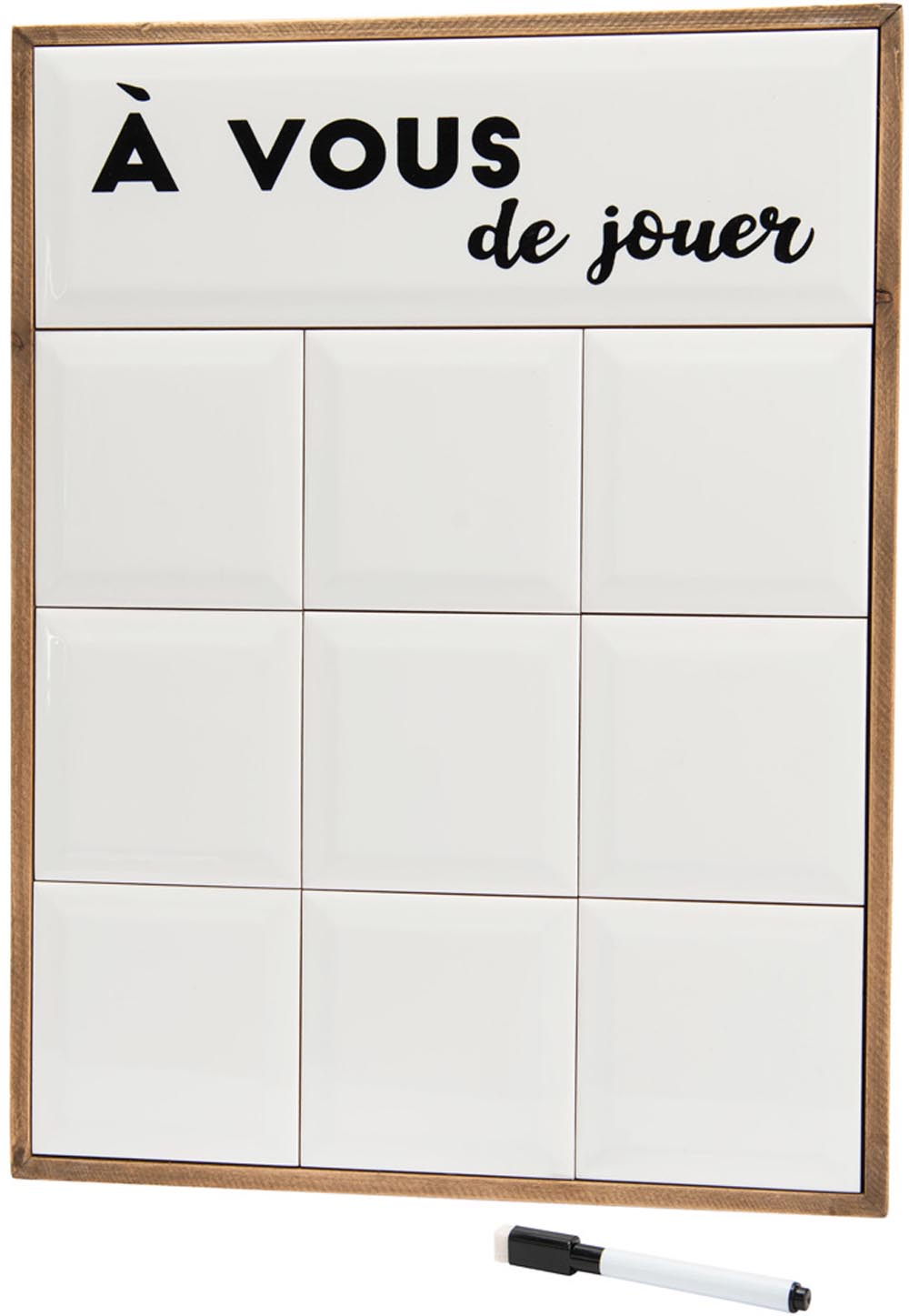 Tableau en céramique et bois A vous de jouer
