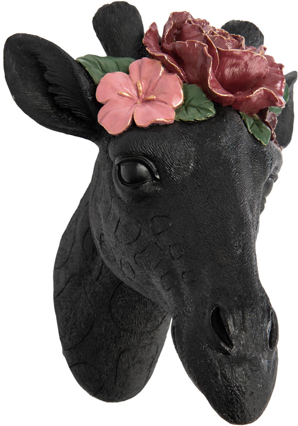 Trophée girafe avec fleurs 25 cm