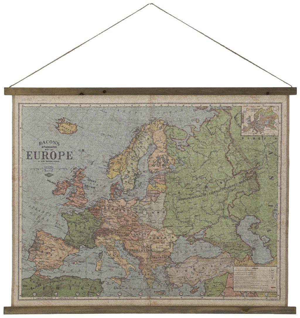 Kakémono carte d'Europe 97x76 cm