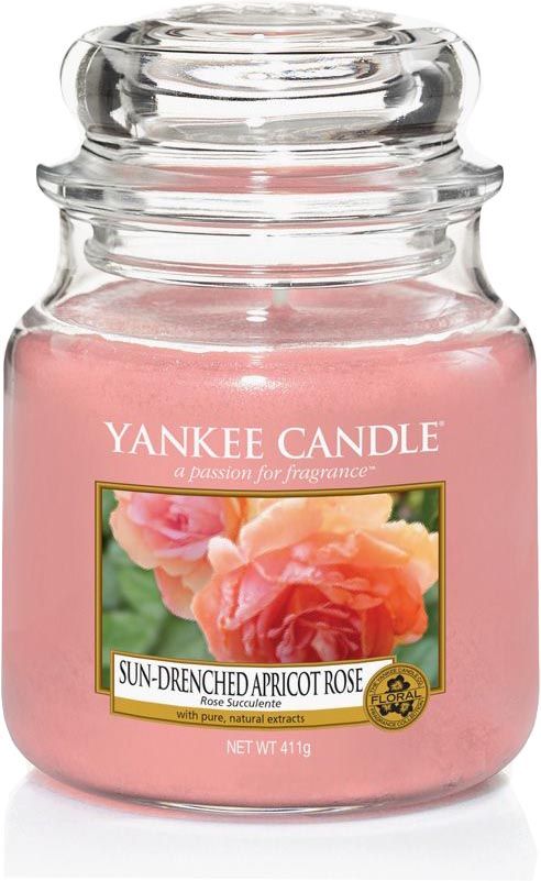 Bougie jarre en verre senteur rose et abricot Moyen modèle