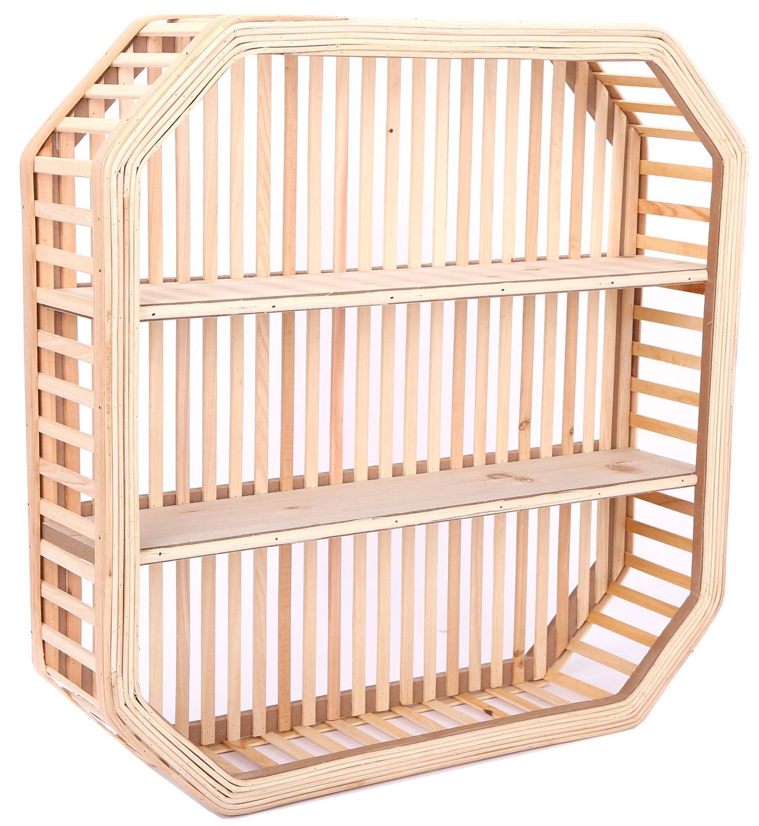 Etagère octogonale en rotin Bali 45 cm