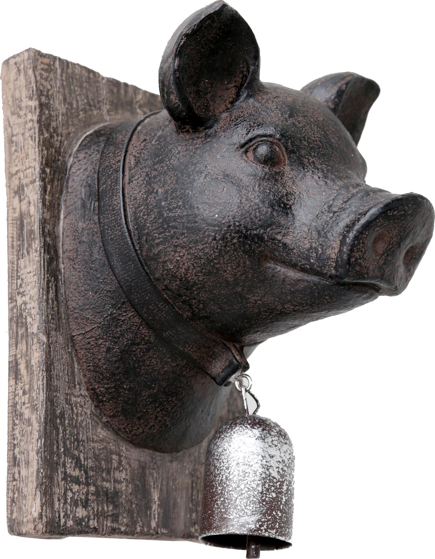 Trophée animal en résine sur plaque 19x15 cm Cochon